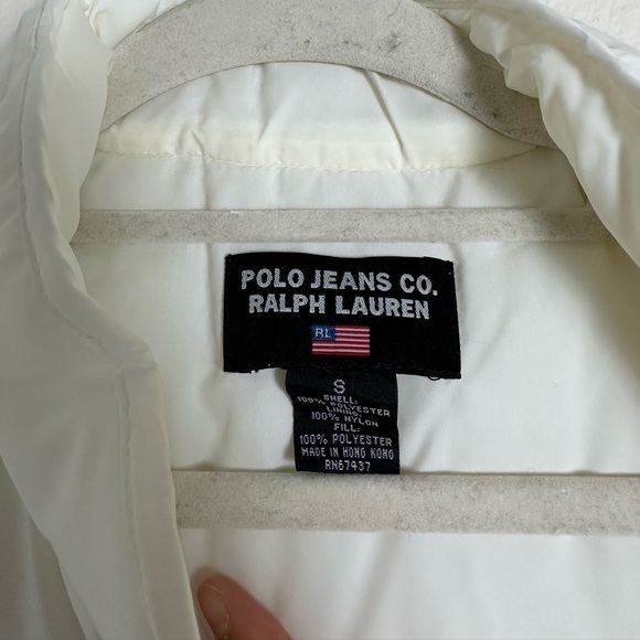 Polo Ralph Lauren white puffer quilted vest Y2K preppy S - Picture 7 of 7